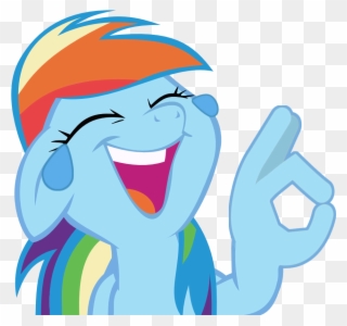 👌, 😂, Alternate Version, Crying, Cursed Image, Editor - Laughing Rainbow Dash Clipart