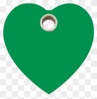 Red Dingo Plastic Tag Heart Green - Icon Clipart