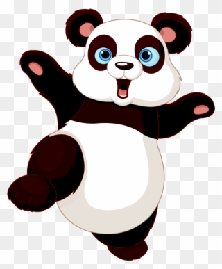 Panda Dancer Stickers Cute Cartoon Holding Blank - Kungfu Panda Clipart - Png Download