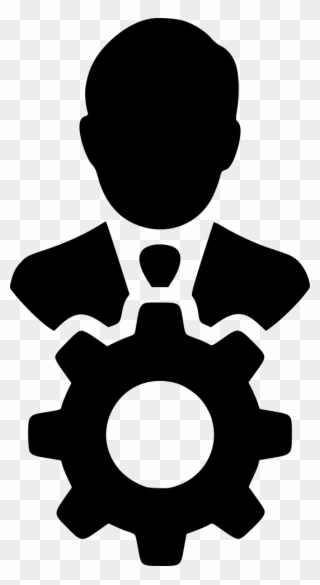 Man Gear Cog Avatar User Control Comments - Man With Gear Icon Clipart