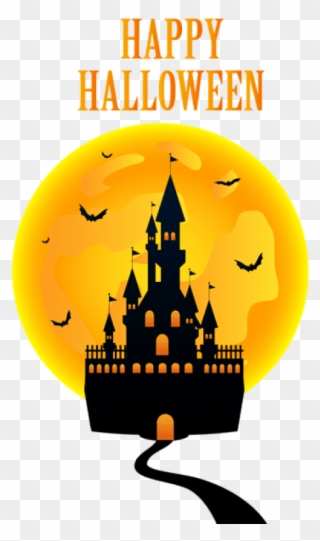 Free Png Happy Halloween With Castle Png Images Transparent - Happy Halloween Png Transparent Clipart