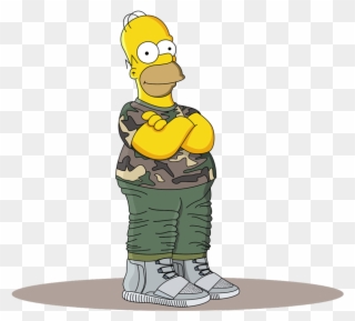 Homer Simpson In The Adidas Yeezy Boost - Homer Simpson Supreme Png Clipart