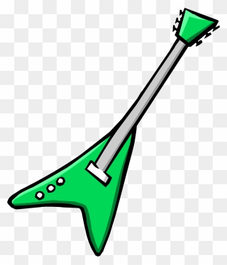 Electric Green Guitar Icon - Club Penguin Red Electric Guitar Clipart