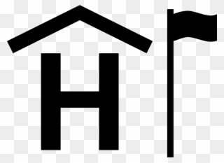 Building H With Roof And Flag Comments - Symbol Of Health Post Clipart