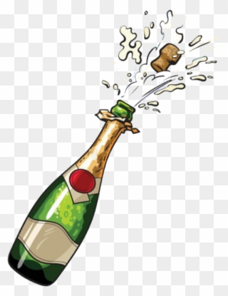 Report Abuse - Champagne Bottle & Glasses Clipart