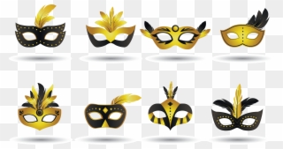 Masquerade Vector - Cartoon Masquerade Ball Masks Clipart