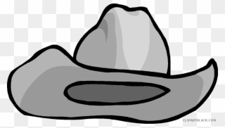 Cowboy Hat Clipart Black And White - Cartoon Clip Art Cowboy Hat - Png Download