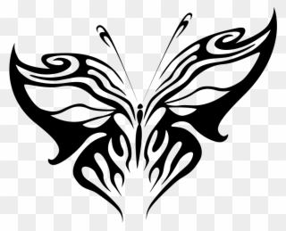 Butterfly Line Art - Tattoo Clipart