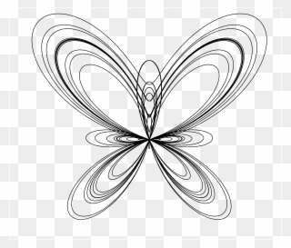 Line Art Drawings Of Butterflies - Butterfly Curve Clipart