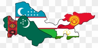 Zentral-asien Landkarte Umriss - Central Asia Map Cartoon Clipart