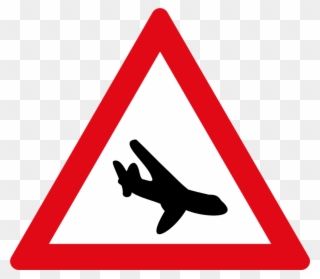 Low Flying Aircraft Sign - Side Winds Road Sign Clipart