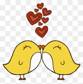 Brds Clipart Love Bird - Cartoon Love Birds Gif - Png Download