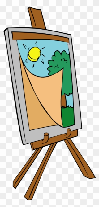 Easel With Kids Painting - Paint Png Clip Art Transparent Png