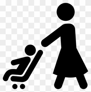 Image Free Download Free Mothers Clipart Strolled - Person With Stroller Symbol - Png Download