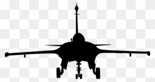 Fighter Plane Front View Silhouette - Fighter Jet Logo Png Clipart
