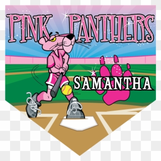 Pink Panthers Home Plate Individual Team Pennant - Cartoon Clipart