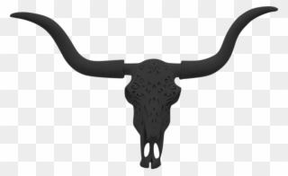 Wall Charmers Black Faux Taxidermy Longhorn Cow Skull - Cattle Clipart