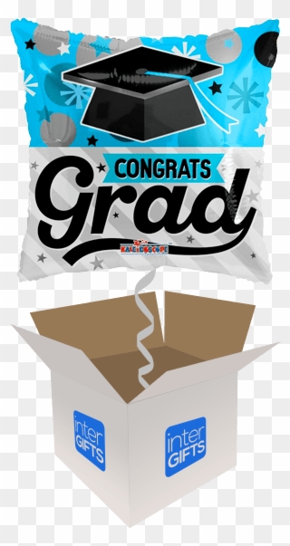 Congrats Grad Pillow - 18" Blue Grad Balloon - Mylar Balloons Foil Clipart