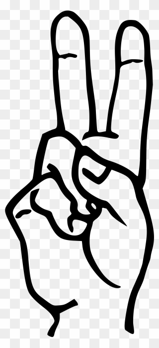 Clip Art American Sign English Clip - Sign Language Letter V - Png Download