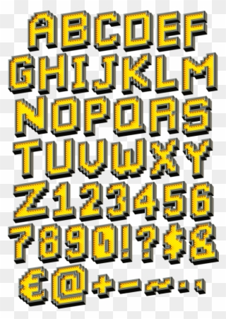 Clip Art Led Font Show Your - Pixel Art Yellow Alphabet - Png Download