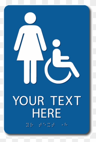 Custom Ada Braille Handicap Women's Restroom Signs - Women's Changing Room Sign Clipart
