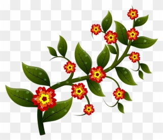 Medium Image - 1s Tee Flowers On A Branch. Clipart