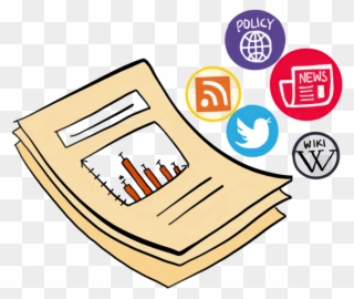 Image Of A Research Paper With Five Icons - Altmetrics Clipart