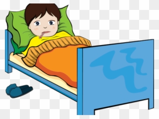 Sick Boy Cliparts - Sick Boy In Bed Clipart - Png Download