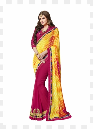 Clip Art Transparent Download And Magenta Georgette - Sari - Png Download