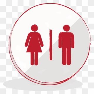 On-board Restroom - Men And Women Stick Figures Clipart