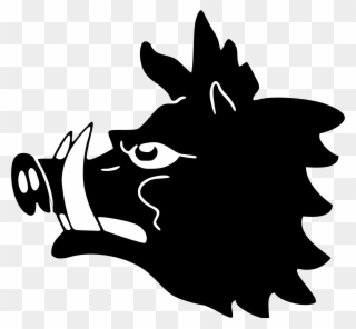 Black And White Stock Boar Vector Svg Clipart
