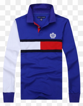 Ralph Lauren Mesh Polo Men Long Sleeved Blue White,polo - Long-sleeved T-shirt Clipart