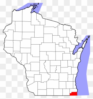 Map Of Wisconsin Highlighting Kenosha County - Wisconsin County Map Png Clipart