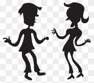 Cartoon Silhouette Of Man And Woman Dancing - Hd Couple Image Png Cartoon Clipart