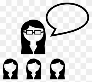 Group Of Female Students And Their Teacher Comments - Icon Female Teacher Clipart