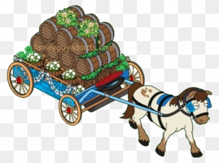 Horse Drawn Keg Carriage - Carriage Clipart