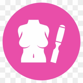 A Pink Circular Image Of A Woman's Breasts And A Chisel - Pink Linkedin Icon Transparent Clipart
