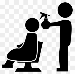 Hairdresser With Spray Bottle Behind The Client Of - Salon Icon Png Clipart