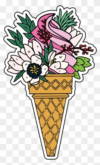 Flower Icecream - Woman Clipart