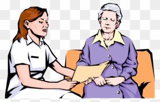 Nurse Reviews Results Vector Image Illustration Of - Patient And Nurse Interaction Clipart - Png Download