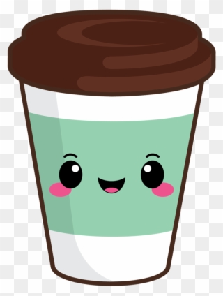Cute Coffee To Go Green - Kaffee Emoji Liebhaber Runder Aufkleber Clipart