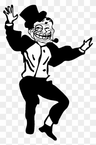 Black Black And White Man Fictional Character Male - Troll Meme Dance Clipart