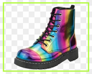 Amazing Yowza Rainbow Combat Boots U Shoes - Shoe Clipart