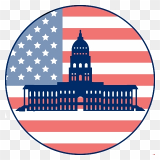 Us State Capitol Buildings - United States Flag Circle Clipart