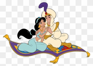 Jasmine And Aladdin On The Magic Carpet Clipart