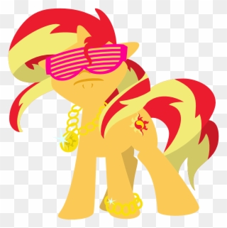 Sunset Shimmer Pony Fluttershy Red Mammal Yellow Vertebrate - Mlp Fim Sunglasses Clipart