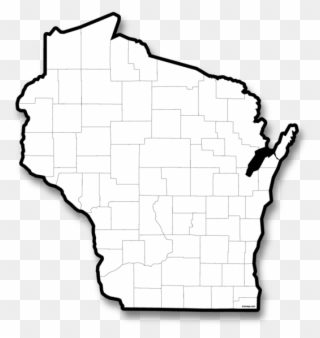 Wisconsin - Map Of Wisconsin Black And White Clipart