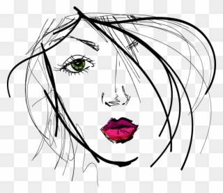 Artwork Hd - Woman Face Sketch Png Clipart