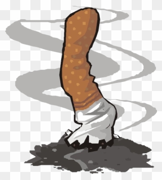 Cigar Clipart Burning - Cigarette Butts Cartoon Transparent Background - Png Download