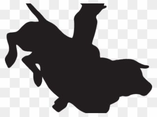 Silhouettes Clipart Bronc Rider - Black And White Bull Riding Clip Art - Png Download